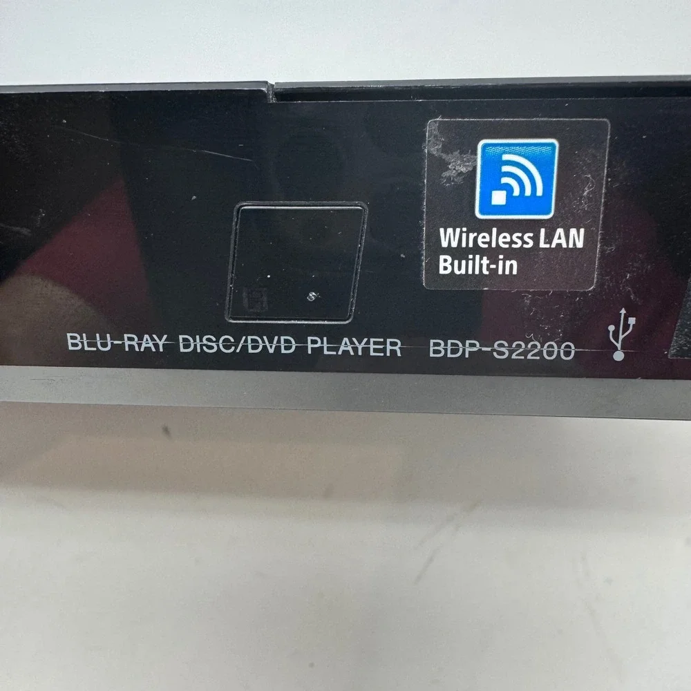 Sony BDP-S2200 Blu-ray DVD Player Built-in Wi-Fi Streaming Black w/ Remote Works